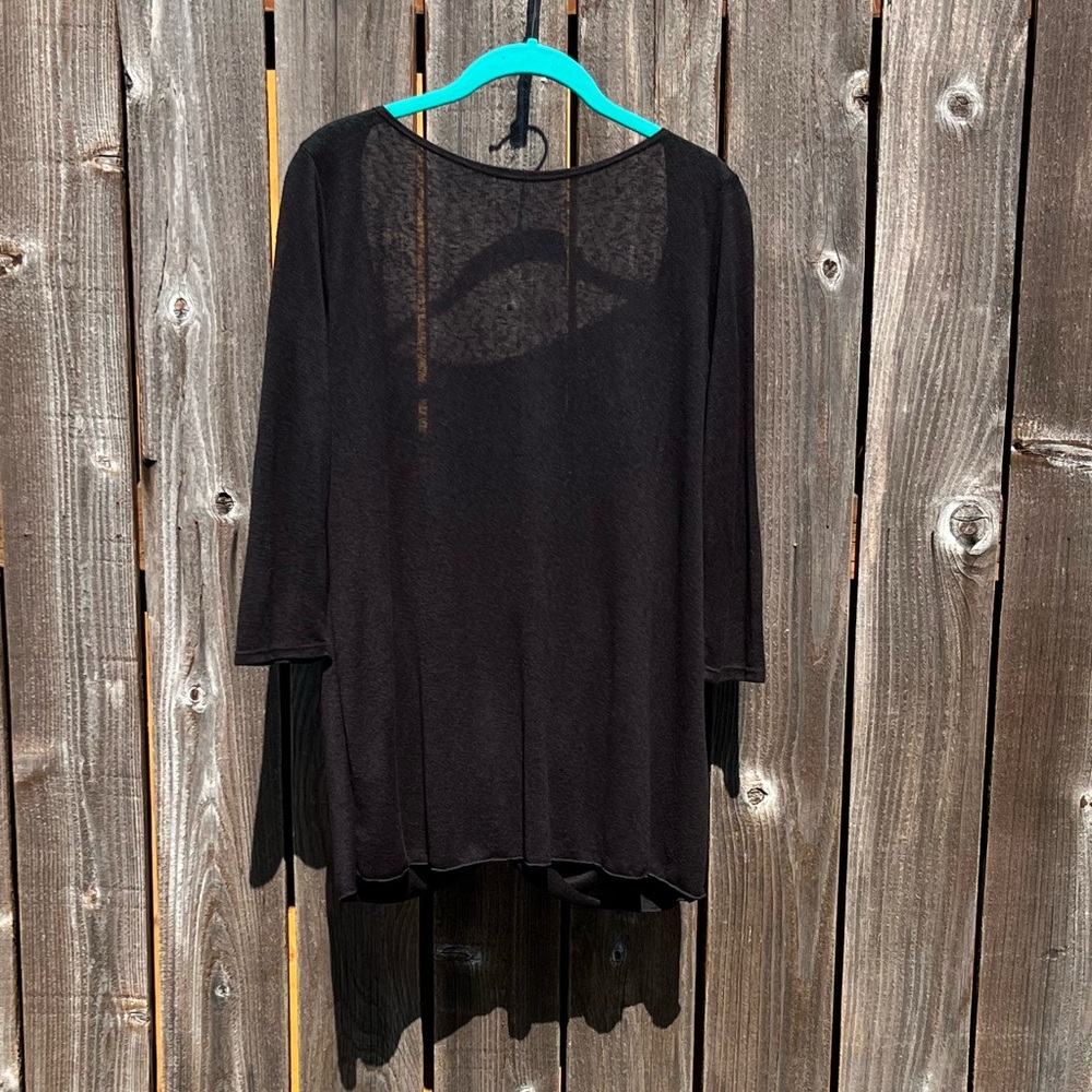 Peach Love black open back top size medium